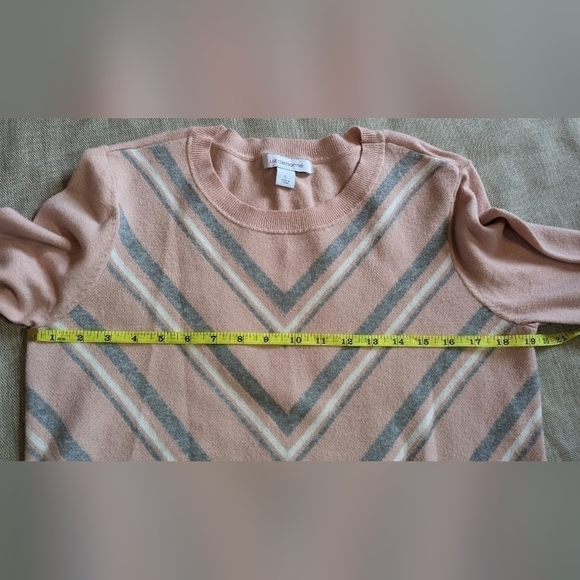 Liz Claiborne Pink, Gray, White Sweater Size Large - Picture 6 of 9